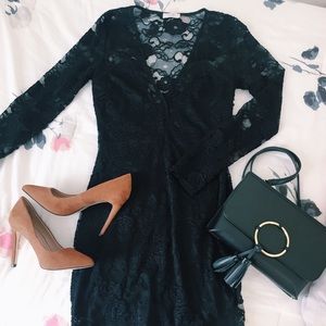 Black Lace Bodycon Dress